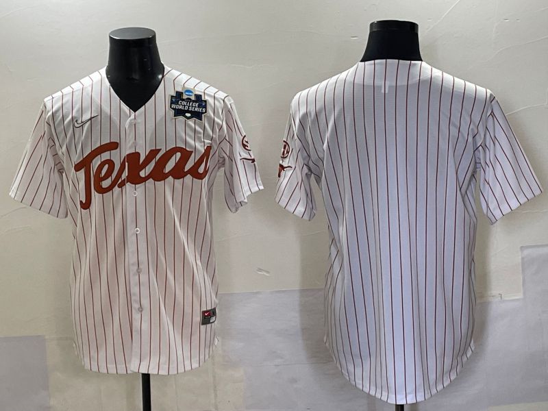 Men Texas Longhorns Blank White stripe Nike joint Name NCAA 2025 Jersey style 5->ncaa teams->NCAA Jersey